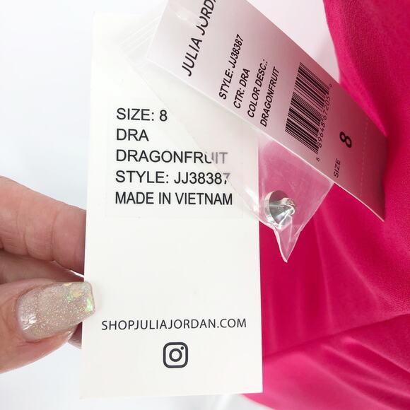 JULIA JORDAN Sheath Dress Size 8 Dragon Fruit Pink Halter Twist Sleeveless NWT - Picture 13 of 15